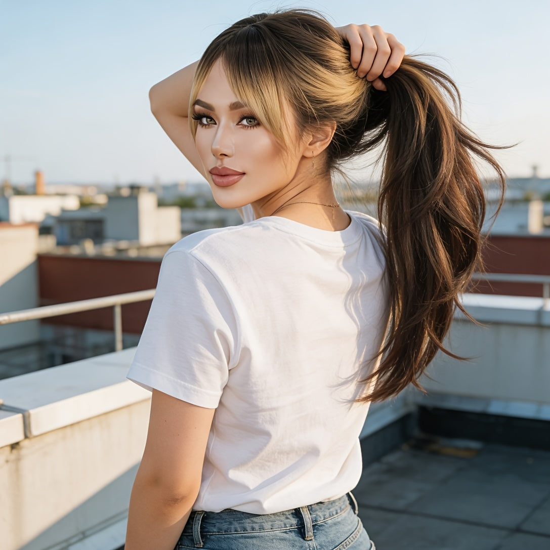 'S Popular 26-Inch Gradient Golden-Brown Long Curly Wig for Women Features a Rose Net And Is a Glue-Free Wig Cap, Perfect for Daily Outings, Music Festivals, Valentine'S Day, Weddings