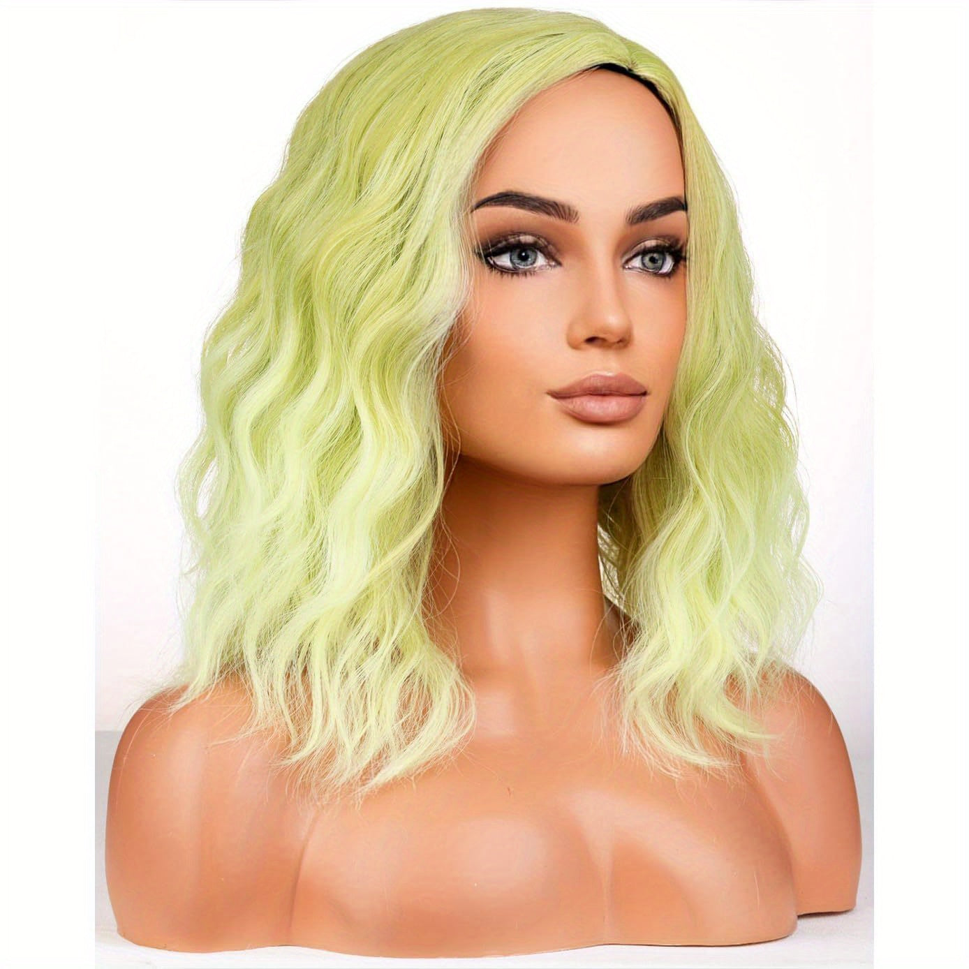 A Blonde Wig Designed for Women with Short Curls And a Wavy Wig Suitable for Girls with Shoulder-Length Hair, Made from Heat-Resistant Synthetic Fibers, Perfect for Cosplay Or Everyday Wear