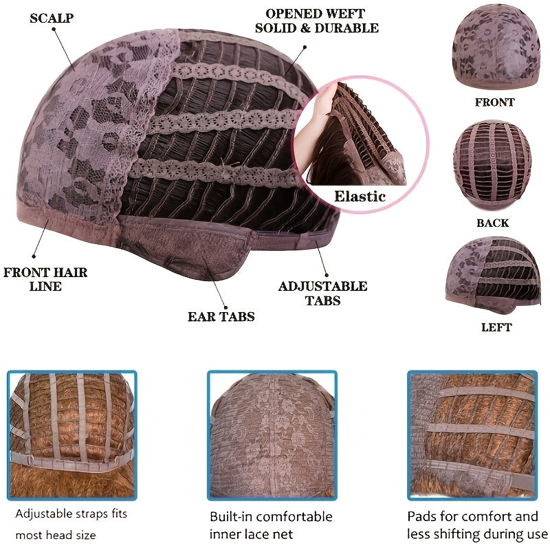 'S Popular 26-Inch Gradient Golden-Brown Long Curly Wig for Women Features a Rose Net And Is a Glue-Free Wig Cap, Perfect for Daily Outings, Music Festivals, Valentine'S Day, Weddings