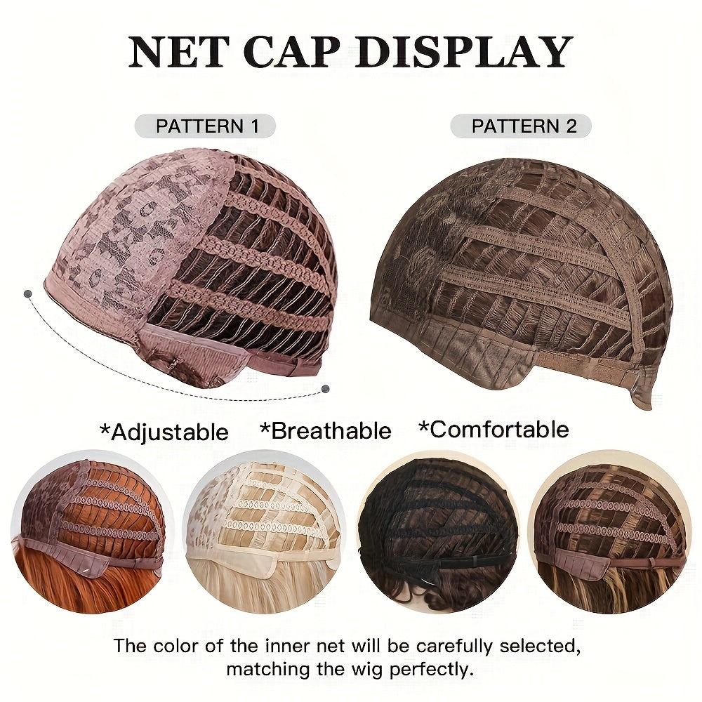 12-inch Women's Black-brown-platinum Gradient Collarbone Egg Roll -curl Synthetic High-temperature Fiber Full Head Wig, Playful and Sweet-cool Style Suitable for Work, School, Dinner Parties, Cosplay, Music Festivals, Etc