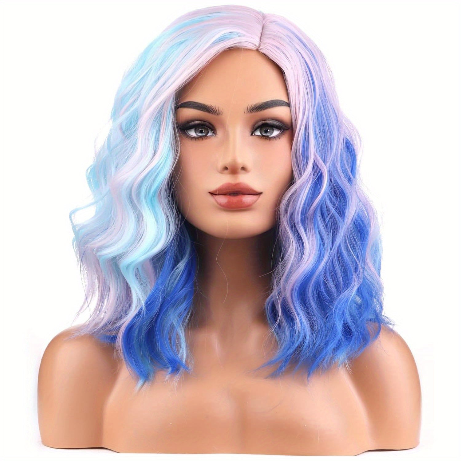 A Blonde Wig Designed for Women with Short Curls And a Wavy Wig Suitable for Girls with Shoulder-Length Hair, Made from Heat-Resistant Synthetic Fibers, Perfect for Cosplay Or Everyday Wear