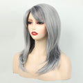 Fashionable Synthetic Gray Wig | Middle Part Long Wavy Hair with Side Bangs, Heat Resistant Fiber, No Lace, Ideal for Party and Daily Wear