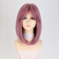 12-inch Straight Bobo Haircut Synthetic Wig | Rose Net with Fake Scalp, High Temperature Fiber, Suitable for Daily and Festive Wear