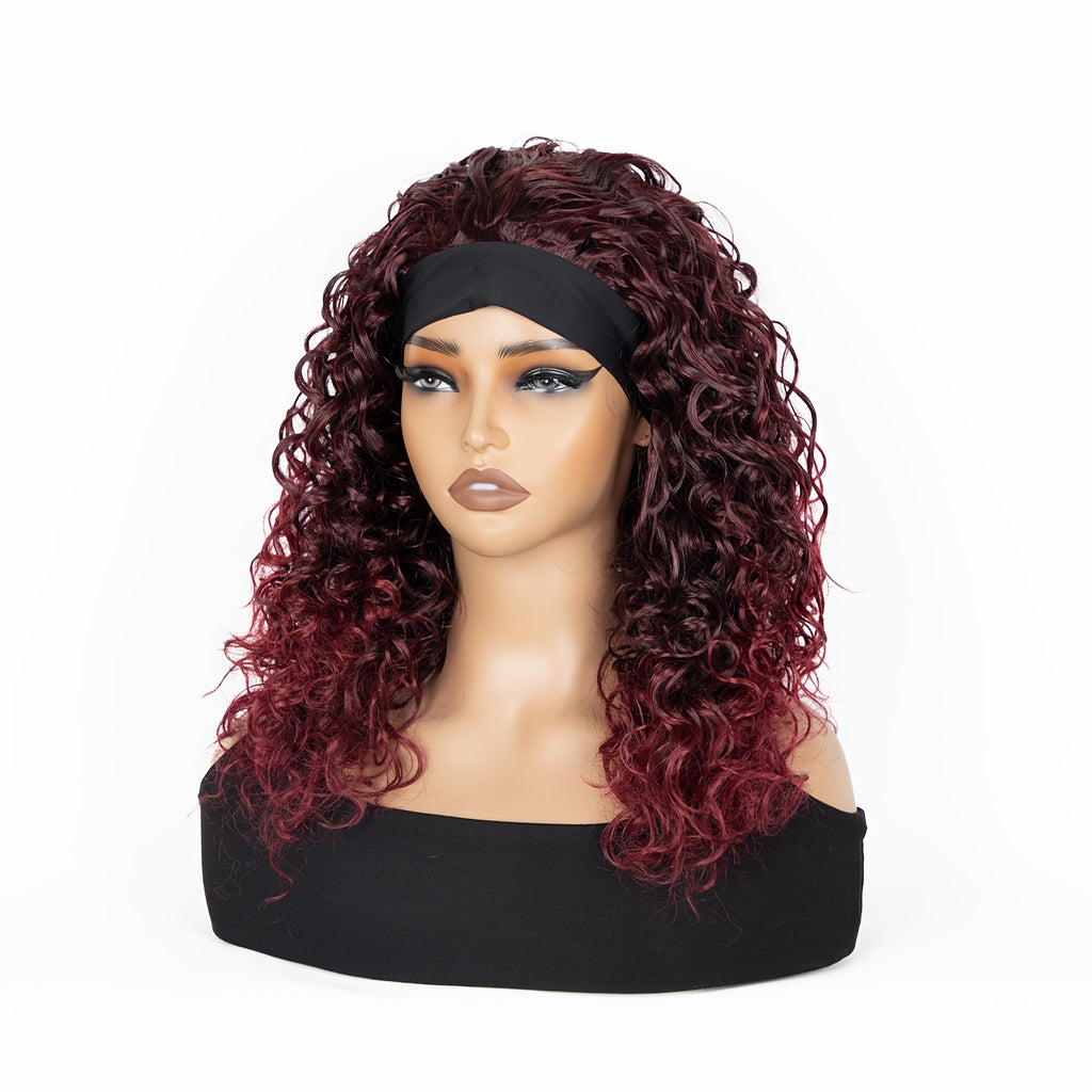Synthetic Wig with Pre-Styled Afro Curls And a Built-In Turban, Designed to Be Heat Resistant, Tangle-Free, Lightweight, And Breathable. Perfect for Adding Volume And Length for Daily Wear Or Special Events